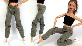 DIY BARBIE CLOTHES | How to Make Easy Doll Clothes | Top and Cargo Pants