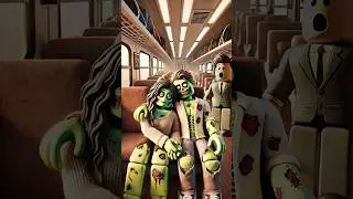 OMG! 😬😬 Zombie Couple on a Roblox Train! 🧟&zwj;♂️❤️🚊 #roblox #funny #humor #cartoon #zombie #shorts