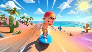 Beb&eacute; de Fortnite surfe&oacute; por una duna de arena | Rimas Infantiles y Canciones para Ni&ntilde;os