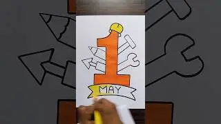 Labour Day Card Easy / Happy Labour Day Card Making / labour Day Drawing #shorts #labourday