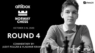 Official Norway Chess 2020 Broadcast | Round 4 | Commentary by Vladimir Kramnik and Judit Polgar