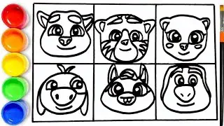 Talking Tom Drawing  For Kids | Talking Tom Drawing | How to draw Talking Tom Characters