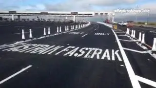 The newly-paved toll plaza at the #BayBridge, seen Sunday, Sept. 1, 2013 in Oakland, Calif.