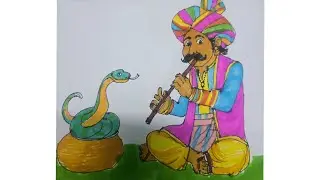 Snake charmer drawing #trending # live 