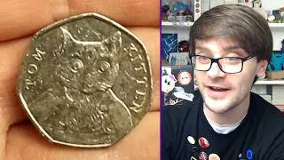 Эти пронзительные кошачьи глаза Тома!!! 250 фунтов стерлингов, мешок для поиска монет 50 пенсов №...