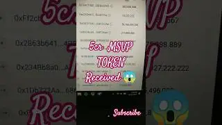 5Cr MSVP TOKEN Received 🤓🔥🔥 #msvptoken #crypto #finsai