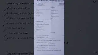 mental health nursing  bsc n. 3 rd year  question paper bgsbu 2025
