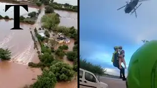 Helicopter rescues residents in flood-hit Menorca