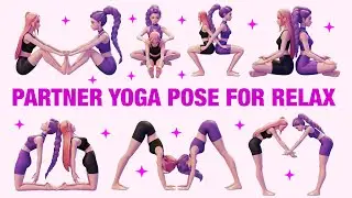 PARTNER YOGA POSE FOR RELAX WITH RUMI AND MIRA🧘&zwj;♀️| Kpop demon hunters yoga | yoga for kids
