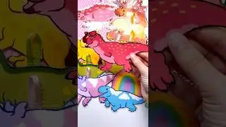 🌈I made my dinosaur characters into wall decor! Do these match your style? #dinosaurs #walldecor