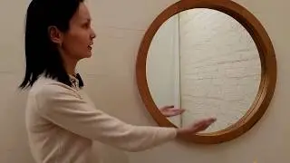 Настенное круглое зеркало бук