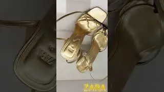 ZARA 💛sandals gold💥 summer 23 ⭐#zara#glamour #sandals#outfit #shorts #gold