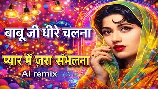 Film Aarpaar 🍷Babu ji dire chalna pyar mein jara samblna 🌹🍷AI remix 