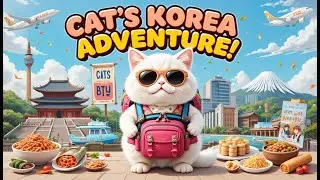 Funny White Fluffy Cat&rsquo;s Grand Adventure in South Korea! Exploring Seoul, & BTS Moments! Episode 3