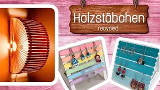 Wandleuchte & Schmuckständer aus Holzstäbchen gebaut | RECYCLED