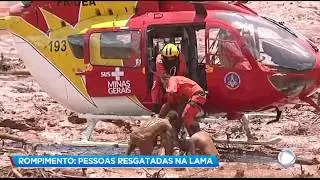 Confira o momento em que uma mulher é resgatada após rompimento da barragem em Brumadinho
