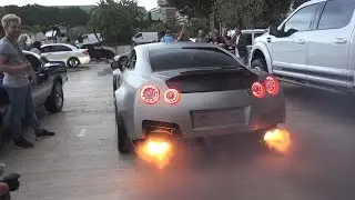 1750 HP Rocket Bunny Nissan GTR - EXTREME SOUND & FLAMES Setting Car Alarm Off!