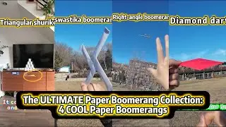 TOP 4 Paper Flying Weapons: Ninja Star, Manji, Cross & Diamond Boomerang Tutorial! (Easy & $0)