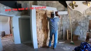 Trimming out door frames at the castle!!