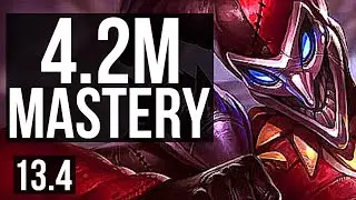 SHACO vs ELISE (JNG) | 7/0/6, 4.2M mastery, 1200+ games, Rank 8 Shaco | KR Grandmaster | 13.4