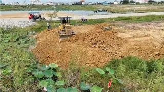 Extremely Powerful DH17C3 Dozer Pushing Soil & Rocks Loading Dump Trucks