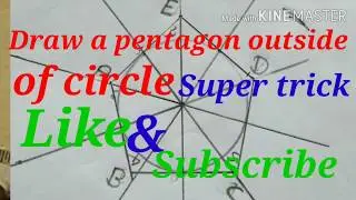 how to draw a regular pentagon outside of circle (Super trick) || pentagon ||