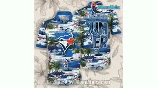 Toronto Blue Jays Coconut Tree Summer Vibes Blue Vintage Aloha Shirt