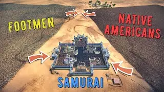 Battle For Castle: Native Americans vs Samurai vs Footmen - UEBS 2