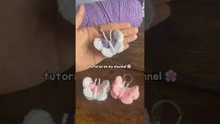 So cute and easy 🦋 | butterfly keychain idea beginner #crochet #beginner