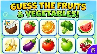 ClevKid | 🍎🥦 Угадай еду! Веселая викторина о фруктах и ​​овощах для детей, малышей и дошкольников.