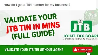 How to Validate Your JTB TIN  Online in 1 Minute (Step by Step Guide) #tinverification #cac