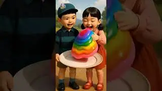 Squid Game Rainbow Dessert Slime! 🌈🍮 Edible ASMR Fun #SquidGame #SquidGame2 #SquidGame3 #AI #asmr