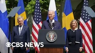 Biden, leaders of Finland and Sweden speak after meeting on potential NATO expansion | full video