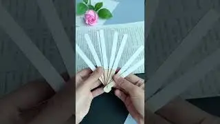 Beautiful Paper Hand Fan Making#EasyDIY#Handmade#SummerCraft#KidsCraft#DIYFan#CraftIdeas#SimpleCraft