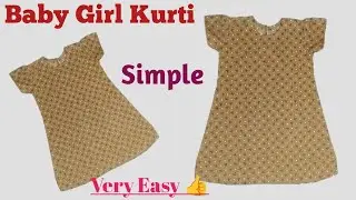 Baby Girl Kurti Simple Cutting and Stitching Very Easy 