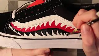 Bape Sharktooth Vans Old Skool CUSTOMS TIMELAPSE