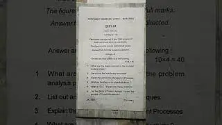 VBU| 4SEM(BCAsystem analysis and design)privious year question paper2021-24 #bca #bcaprojects#short