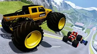 Epic High Speed monster trucks jumps stunts & crashes #091 | BeamNG Drive
