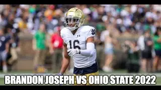 Brandon Joseph (#16 Notre Dame S) VS Ohio State (All Plays 2022)