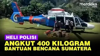 Penampakan 400 Kilogram Bantuan Bencana Sumatera Diangkut Helikopter Polisi