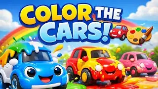 COLOR THE CARS! 🚗🎨 | 3D 4K Kids Coloring Cars | Fun Colors & Music