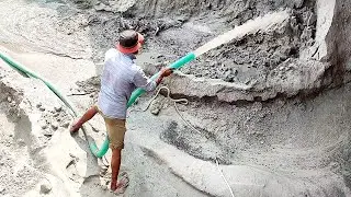 Expert Worker Wields Powerful Water Cannon for Sand Extraction | Amazing Sluicing Technique