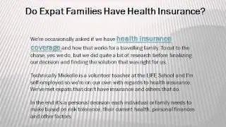 Do Expat Families Have Health Insurance?