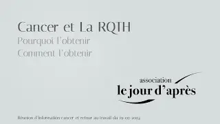 Apr&egrave;s cancer et retour au travail - la RQTH