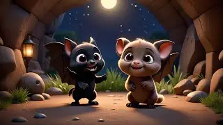 Four Baby Bats Under the Moon | Counting Song for Kids | Fun Nursery Rhymes and Learning Songs