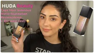 NEW! HUDA BEAUTY REFORMULATED FAUX FILTER LUMINOUS MATTE FOUNDATION| Review/demo + 8HR WEAR TEST!