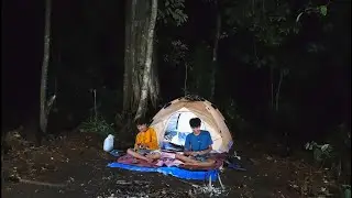 Camping mendirikan tenda di bawah pohon besar, fishing, berkemah & tidur nyenyak sampai pagi
