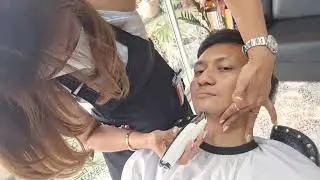 ASMR!!💈Shave Lady Rin Vintage Barber, female barber shaving