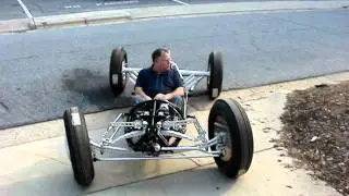 Test driving the drop tank chassis for the first time.
