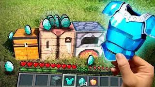 Minecraft in Real Life POV MOVIE CRAFTING DIAMOND GUN - Realistic Minecraft vs real life